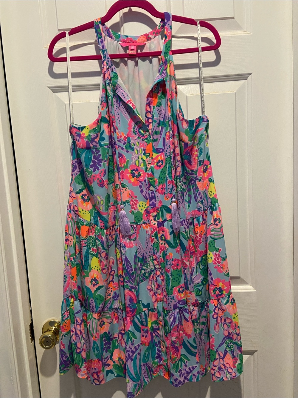Lilly Pulitzer Carolyn Button Down Halter Dress XL - Me And My Zesty- Like New